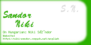 sandor niki business card